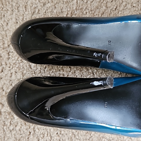 6 heels peep toe black 🖤💙blue guess - Picture 6 of 6